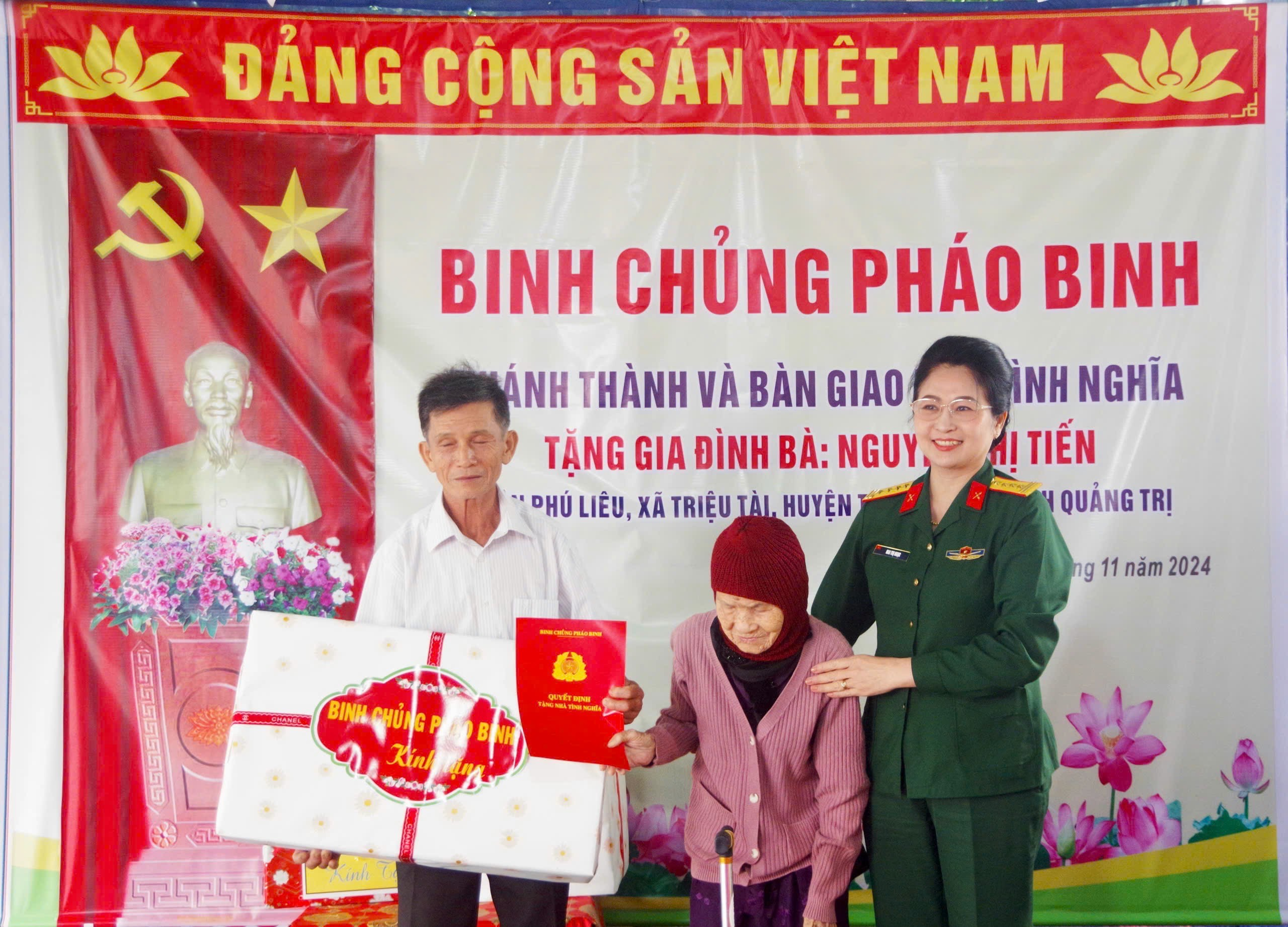 Binh chủng Pháo binh và Bộ CHQS tỉnh Quảng Trị bàn giao nhà tình nghĩa