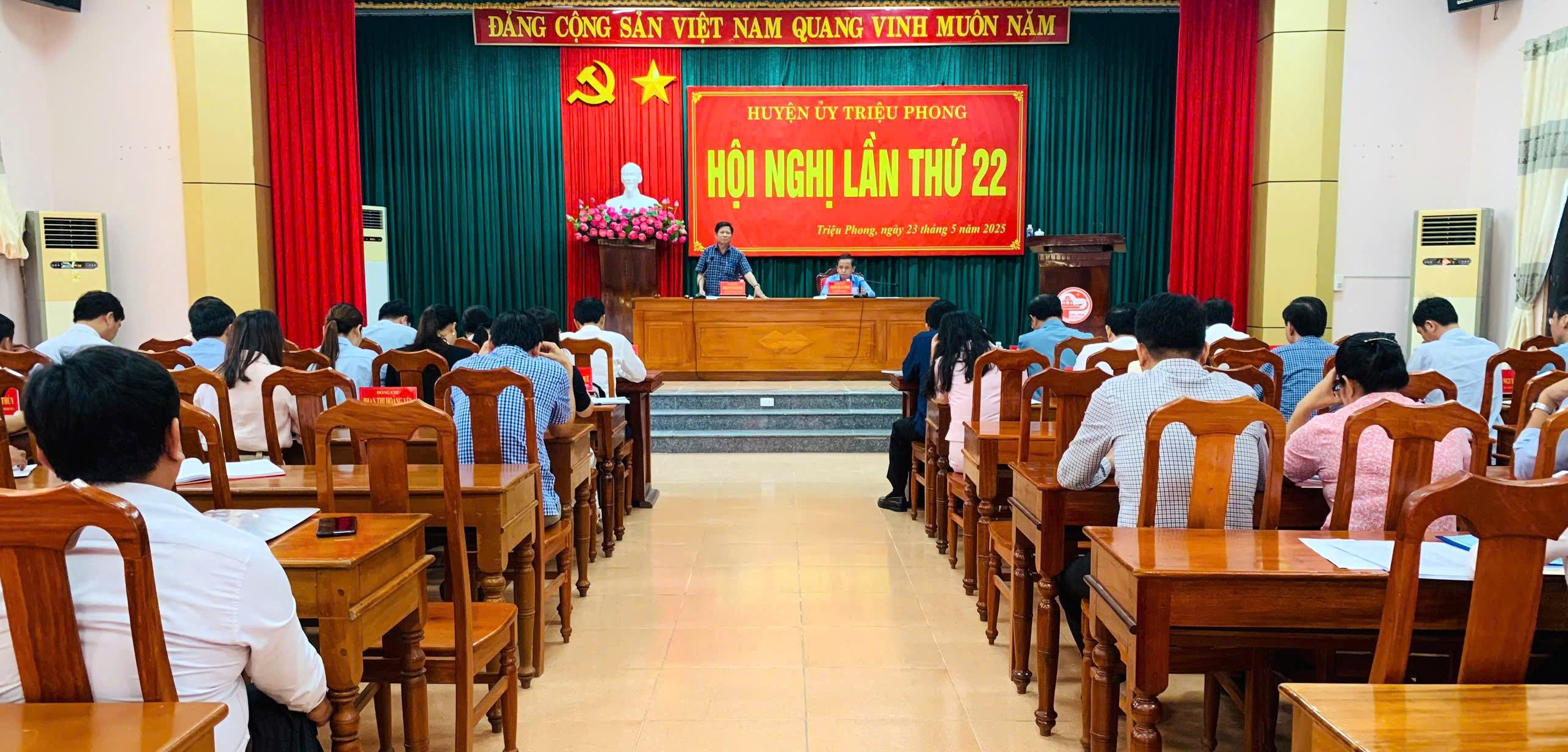 Ban Thường vụ Huyện ủy Triệu Phong tổ chức Hội nghị lần thứ 22