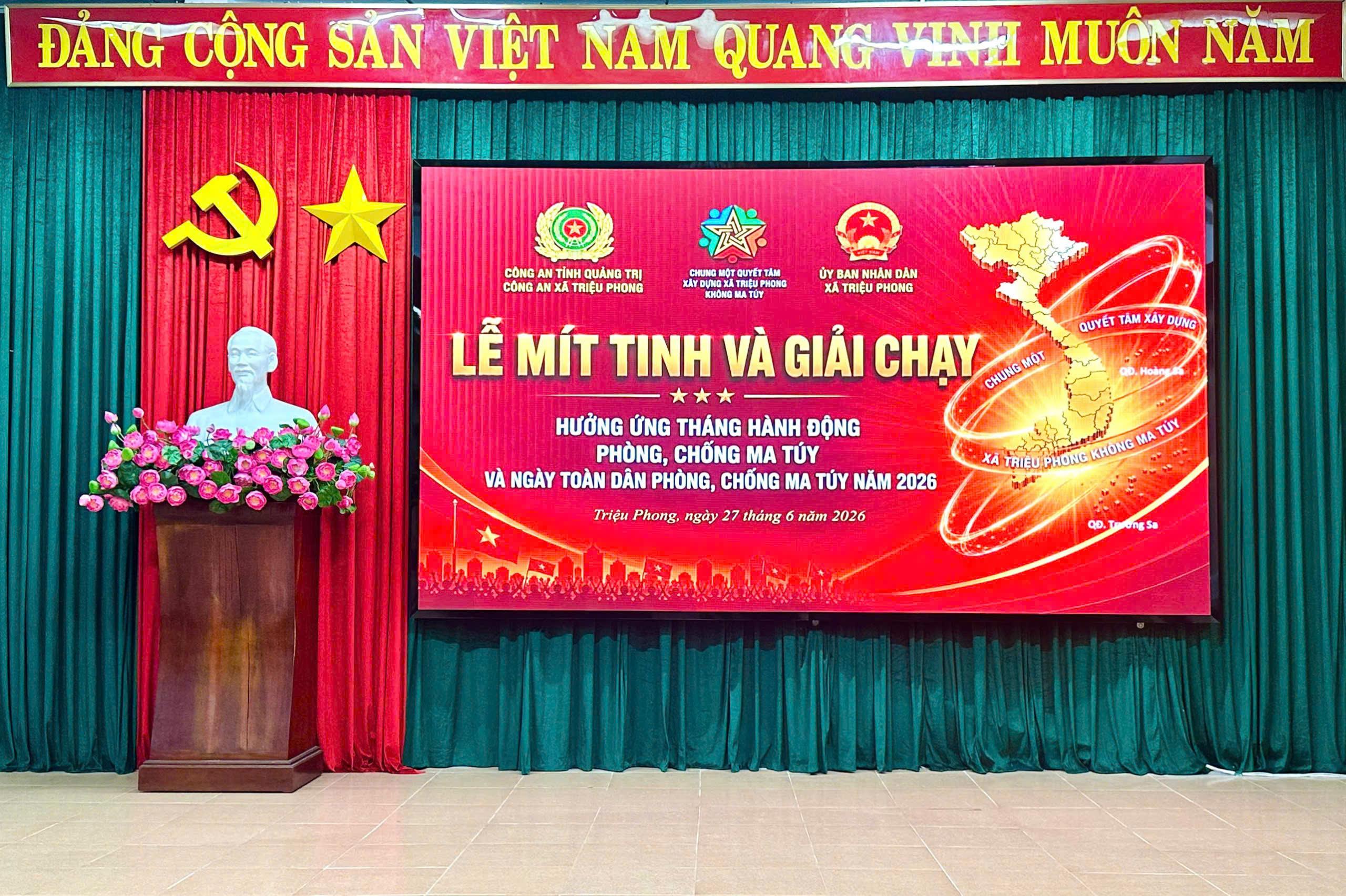 XÃ TRIỆU PHONG TỔ CHỨC LỄ MÍT TINH VÀ GIẢI CHẠY HƯỞNG ỨNG THÁNG HÀNH ĐỘNG PHÒNG, CHỐNG MA TÚY VÀ...